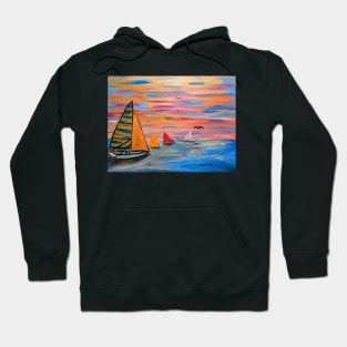 Out sailing in the open sea Hoodie